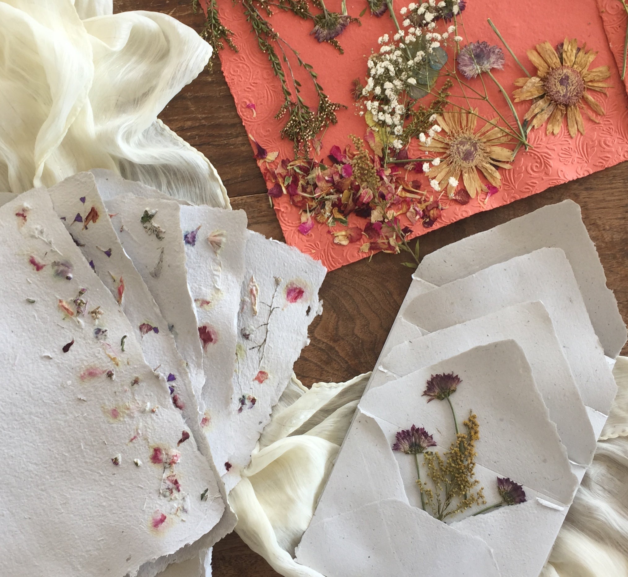 HANDMADE PAPER AND CHRISTMAS LIGHTS