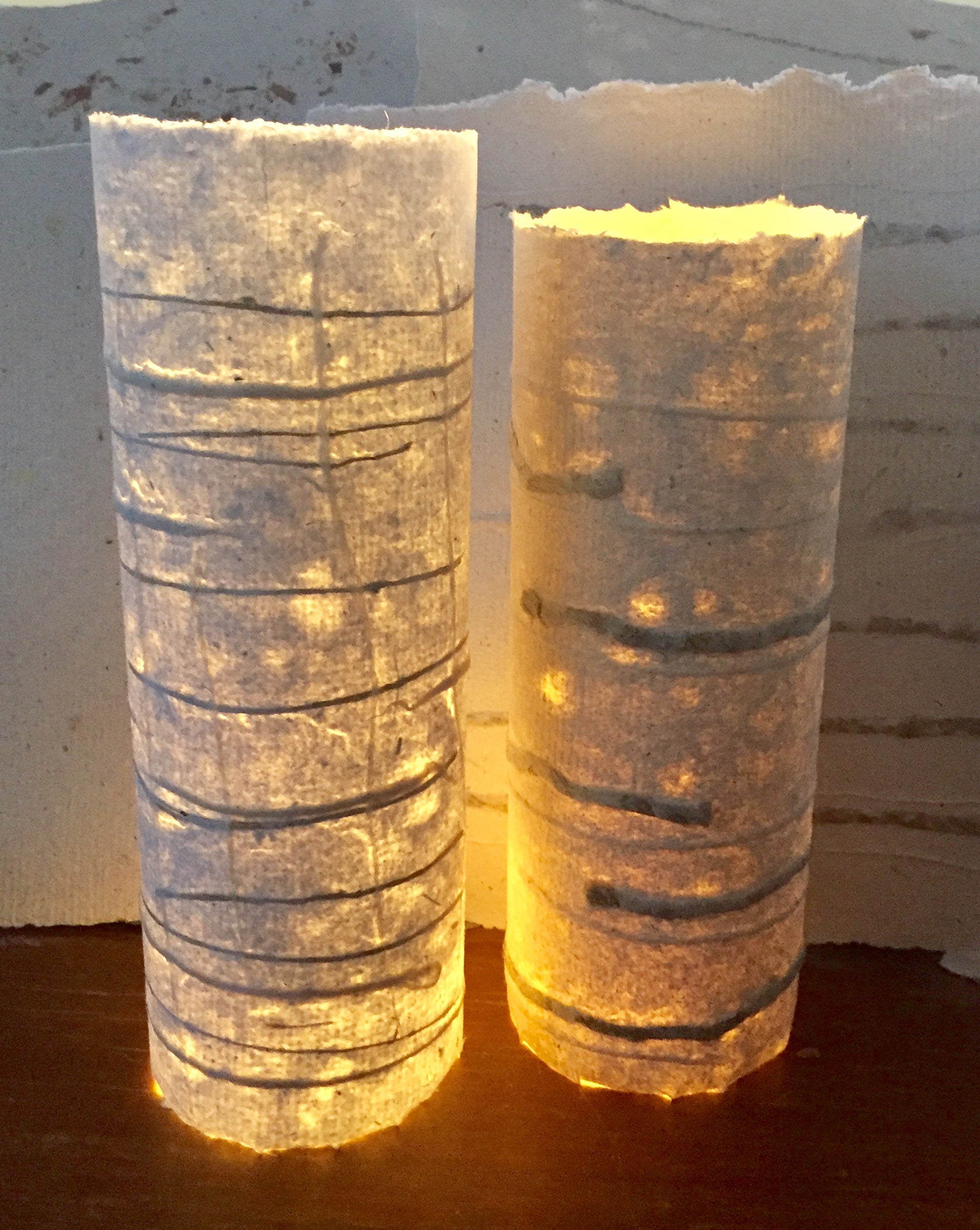 HANDMADE PAPER AND CHRISTMAS LIGHTS