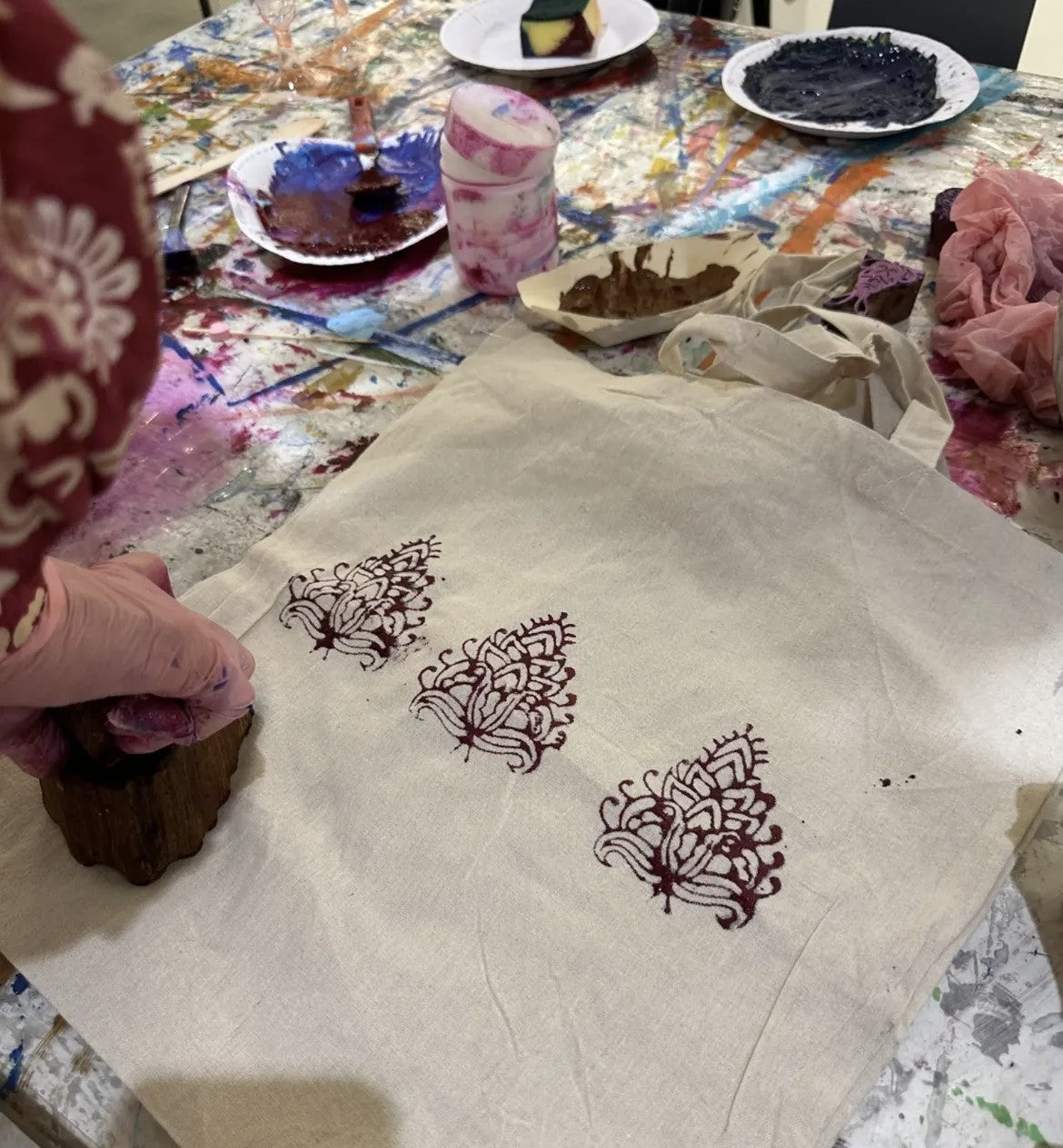 BLOCK PRINTING with THREADS OF INDIA