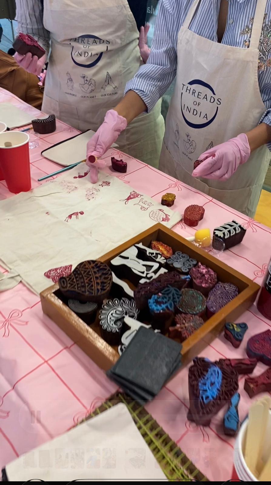 BLOCK PRINTING with THREADS OF INDIA