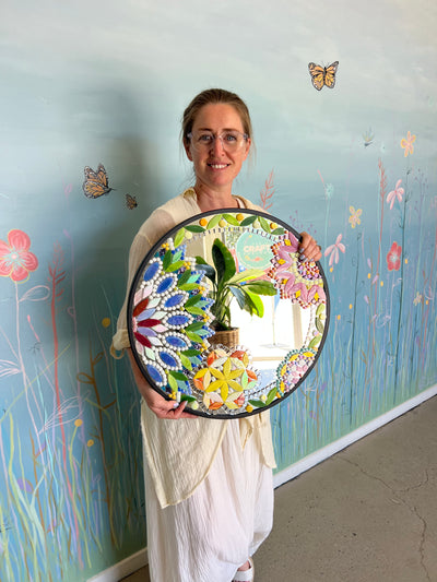 GLASS MOSAIC MIRROR