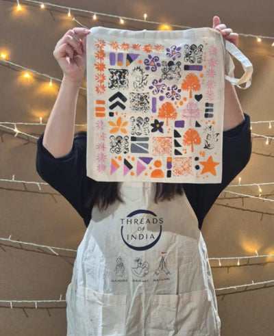 BLOCK PRINTING with THREADS OF INDIA