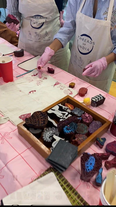 BLOCK PRINTING with THREADS OF INDIA