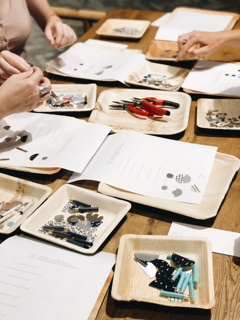 Layering options and utensils to be used for Moe Moe jewellery making class